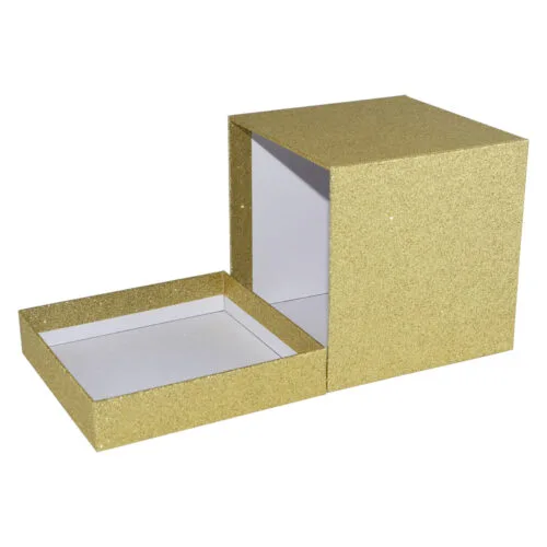 Goldglitzer-Geschenkboxen mit abnehmbarem Deckel in individuellen Größen (1) Goldglitzer-Geschenkboxen mit abnehmbarem Deckel in individuellen Urlaubsgrößen