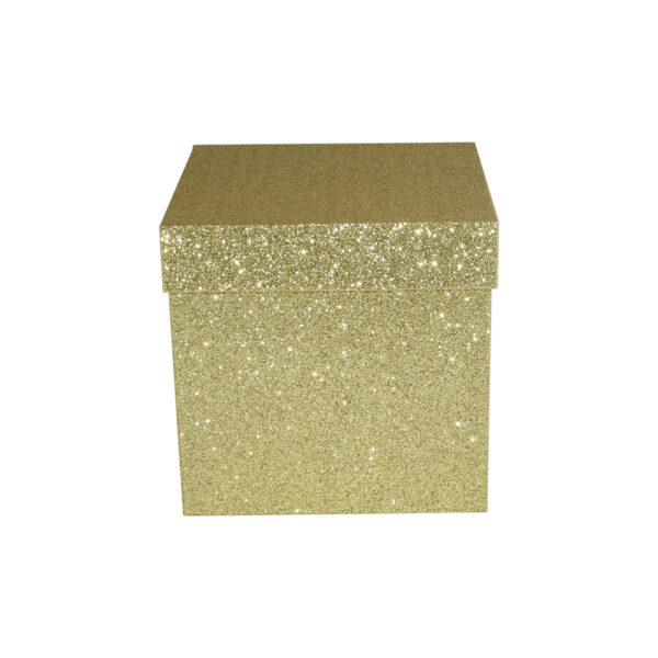 Gold Glitter Lift-Off Lid Gift Boxes in Custom Holiday Sizes Gold Glitter Lift-Off Lid Gift Boxes in Custom Holiday Sizes