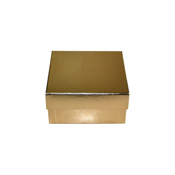 Gold Lid And Base Makeup Gift Box With Shredded Paper Insert
