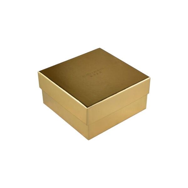 Gold Lid And Base Makeup Gift Box With Shredded Paper Insert