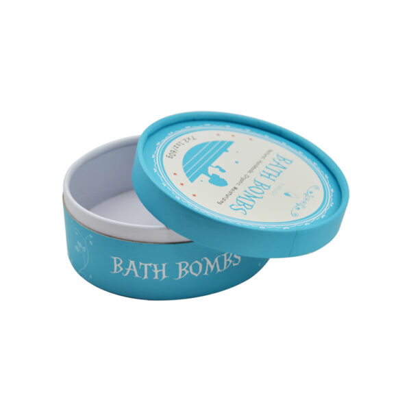 Handmade Luxury Round Gift Box For Bath Bombs Logo Print