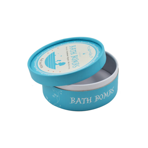 Handmade Luxury Round Gift Box For Bath Bombs Logo Print
