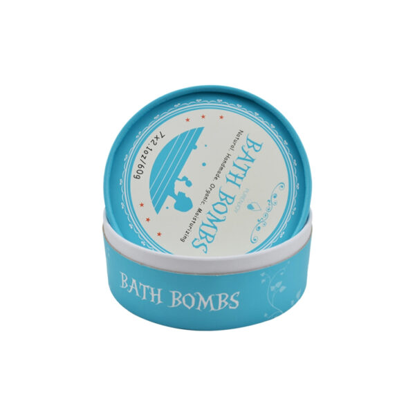 Handmade Luxury Round Gift Box For Bath Bombs Logo Print