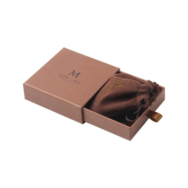 High End Custom Rigid Drawer Gift Box For Jewelry With Pouch