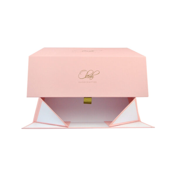 High End Pink Magnetic Gift Boxes With Ribbon For Heels