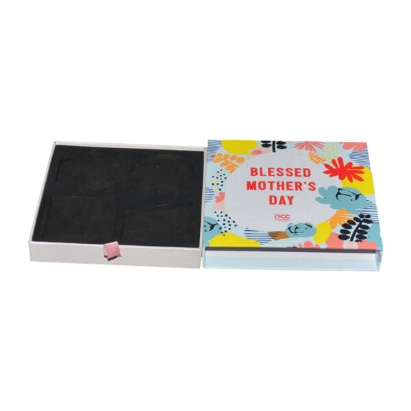 High End Rigid Paper Sliding Drawer Gift Box With Ribbon