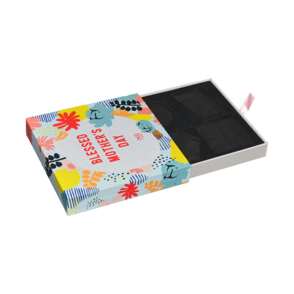 High End Rigid Paper Sliding Drawer Gift Box With Ribbon