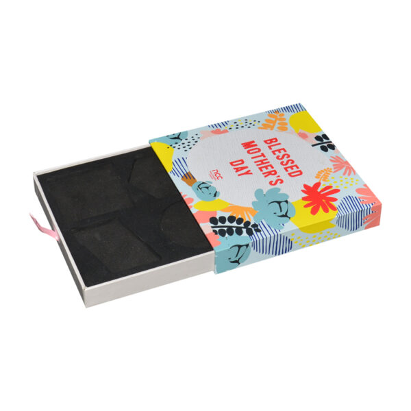 High End Rigid Paper Sliding Drawer Gift Box With Ribbon
