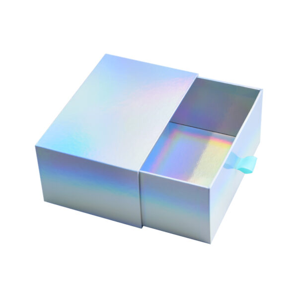 Holographic Rainbow Drawer Gift Box For Cosmetic Packaging