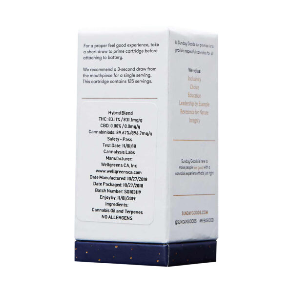 Lift-Off Lid Cannabis Oil Vape Cartridge Box With Window