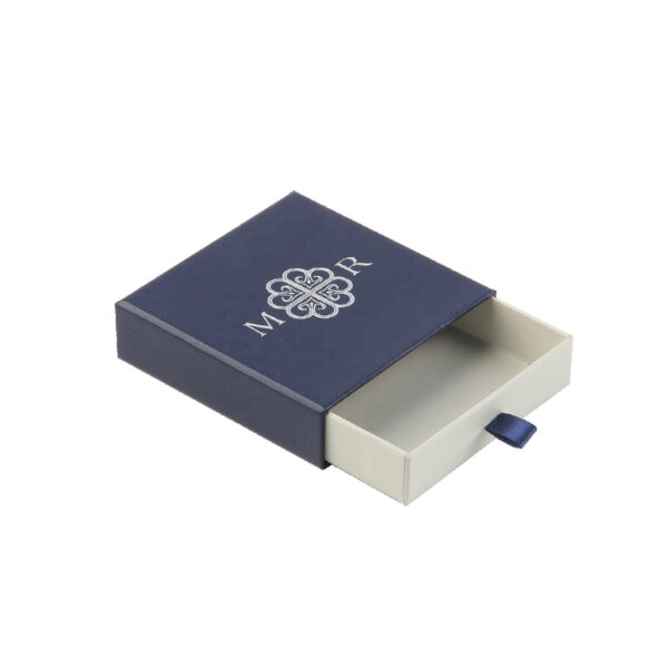 Linen Fancy Paper Drawer Jewelry Packaging Box With Pouch