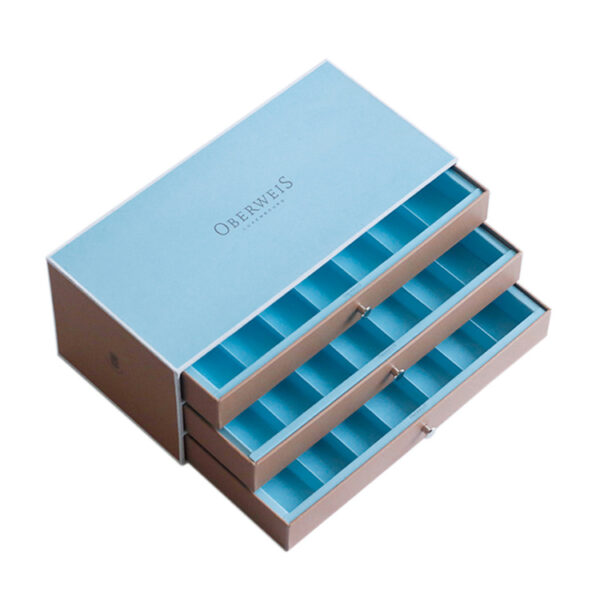 Luxuriöse 3-Schicht-Schubladen-Geschenkbox mit Griff für Pralinen