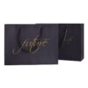 Luxury Black Paper Apparel Shopping Bag With Gold Foil Logo