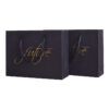 Luxury Black Paper Apparel Shopping Bag With Gold Foil Logo