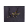 Luxury Black Paper Apparel Shopping Bag With Gold Foil Logo