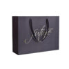 Luxury Black Paper Apparel Shopping Bag With Gold Foil Logo