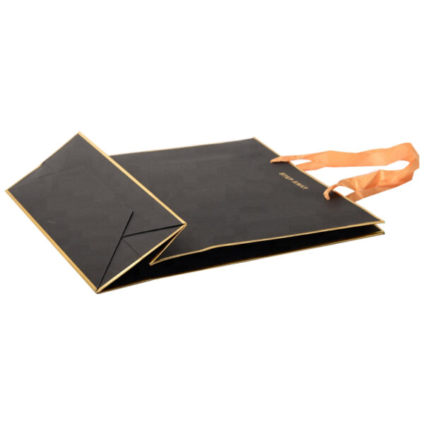 Luxury Gift Paper Bag With Ribbon Handles and Foil Logo Luxury Gift Paper Bag With Ribbon Handles and Foil Logo