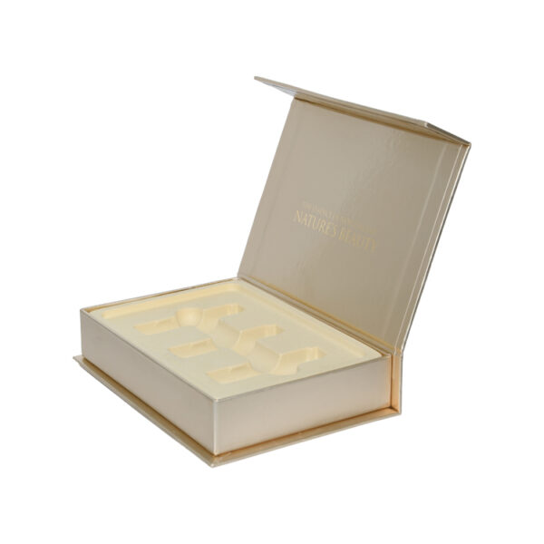 Luxury Gold Magnetic Gift Box With Plastic Holder Cosmetic
