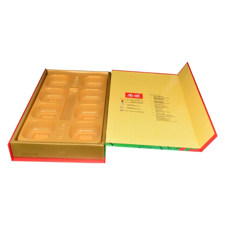Mooncake Box Insert Luxury Magnetic Rigid Mooncake Gift Box With Plastic Insert
