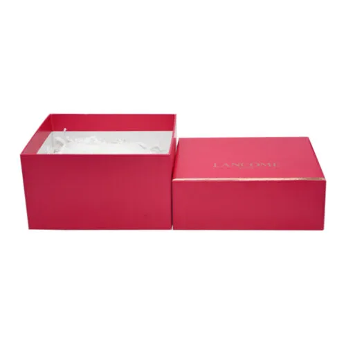 Luxury Pink Cosmetic Gift Box Packaging With Gold Foil Logo Luxury Pink Cosmetic Gift Box Packaging With Gold Foil Logo