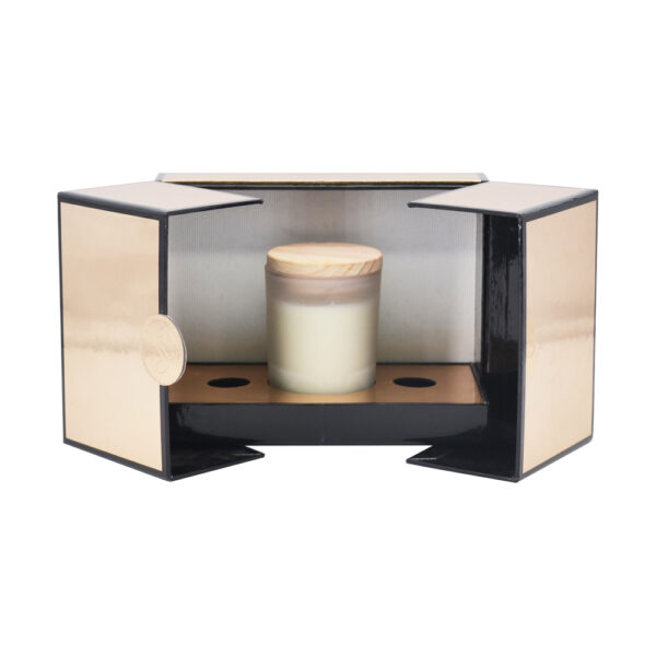 Luxury Rose Gold Double Door Candle Gift Box With Foam Tray