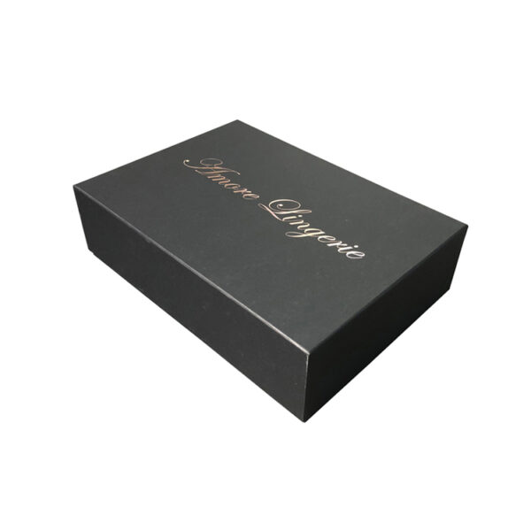 Luxury Satin Holder Lingerie Gift Box With Rose Gold Logo