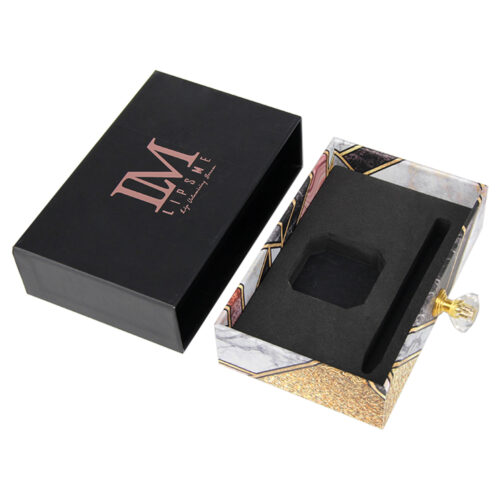 Luxury Sliding Drawer Cosmetic Gift Box With Satin Holder