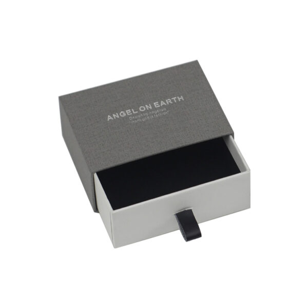 Luxury Sliding Drawer Jewelry Box With Silver Foil Logo