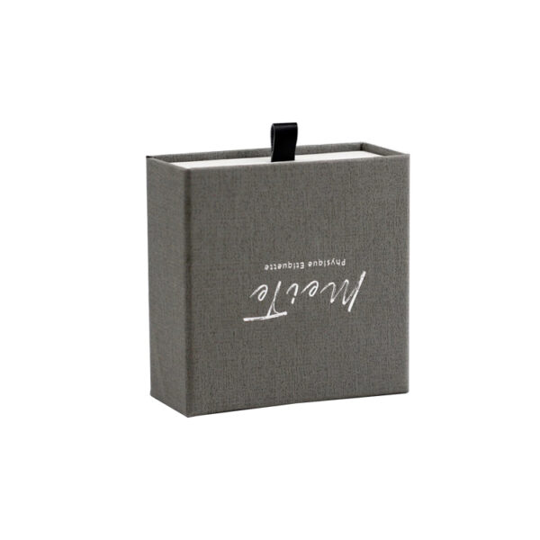Luxury Sliding Drawer Jewelry Box With Silver Foil Logo