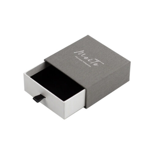 Luxury Sliding Drawer Jewelry Box With Silver Foil Logo