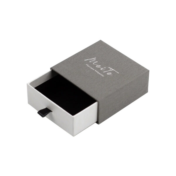 Luxury Sliding Drawer Jewelry Box With Silver Foil Logo