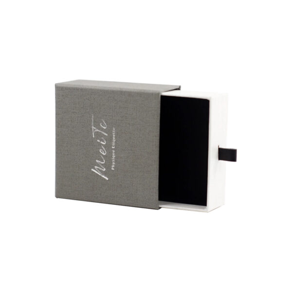 Luxury Sliding Drawer Jewelry Box With Silver Foil Logo