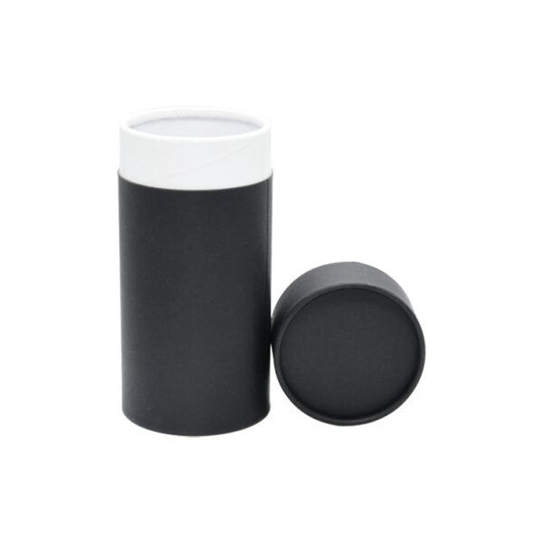 Matte Black 250g Coffee Bean Paper Tube Can With Air Valve