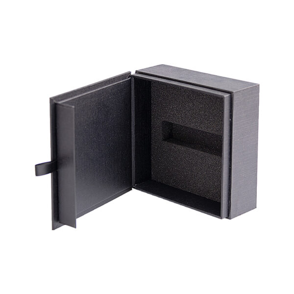 Matte Black Textured Magnetic Gift Box With Foam Insert