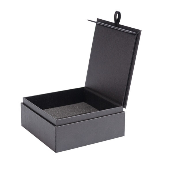 Matte Black Textured Magnetic Gift Box With Foam Insert