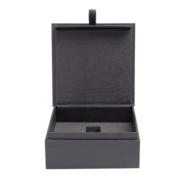 Matte Black Textured Magnetic Gift Box With Foam Insert