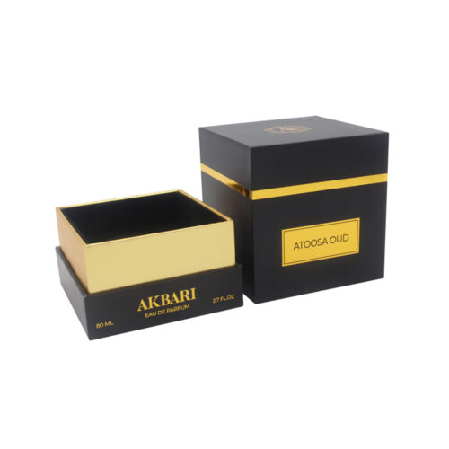 Metallic Gold Perfume Lid-and-Base Gift Box With EVA Foam