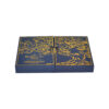Navy Blue Double Door Magnetic Gift Box With Gold Foil Print