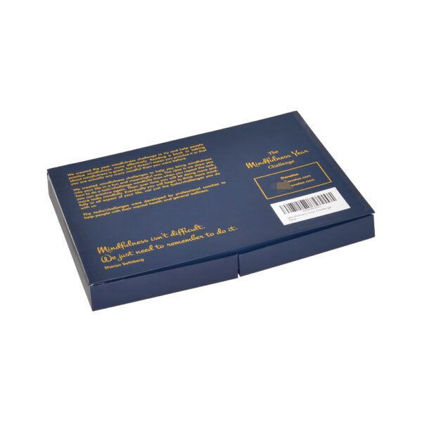 Navy Blue Double Door Magnetic Gift Box With Gold Foil Print