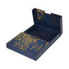 Navy Blue Double Door Magnetic Gift Box With Gold Foil Print