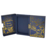 Navy Blue Double Door Magnetic Gift Box With Gold Foil Print