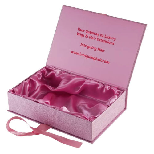 Pink Glitter Magnetic Lid Wig & Hair Extension Gift Box