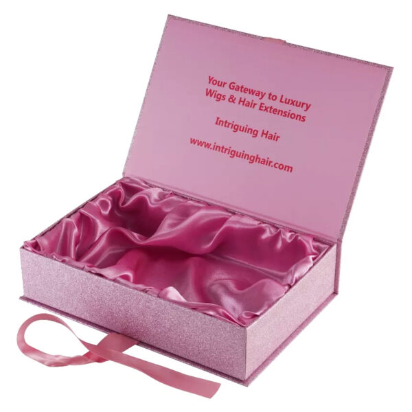 Pink Glitter Magnetic Lid Wig & Hair Extension Gift Box