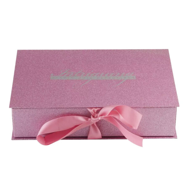 Pink Glitter Magnetic Lid Wig & Hair Extension Gift Box