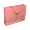 Pink Matte Retail Paper Shopping Bag With Gold Foil Logo
