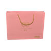 Pink Matte Retail Paper Shopping Bag With Gold Foil Logo