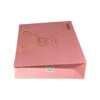 Pink Matte Retail Paper Shopping Bag With Gold Foil Logo