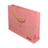 Pink Matte Retail Paper Shopping Bag With Gold Foil Logo