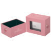 Pink Velvet-Lined Lid and Base Gift Box With Clear Window