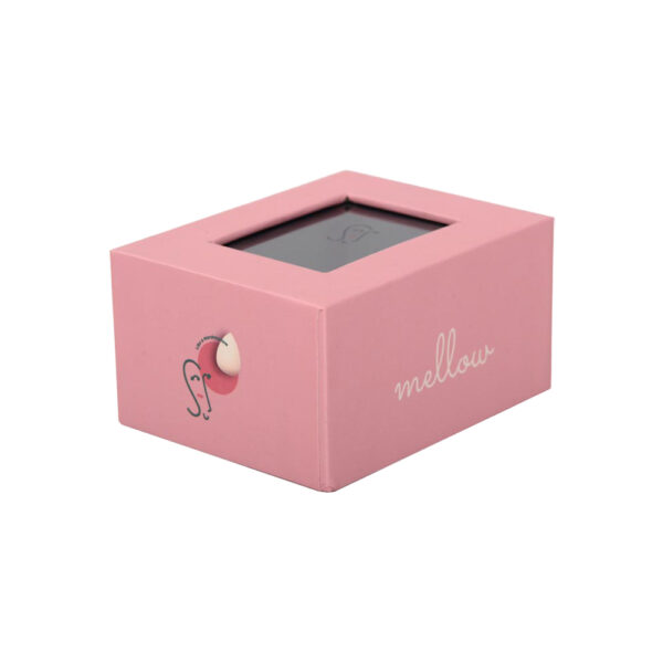 Pink Velvet-Lined Lid and Base Gift Box With Clear Window